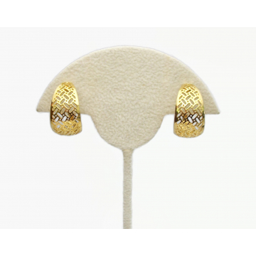 Vintage Napier Gold Filigree Hoop Clip on Earrings