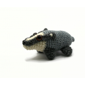 Amigurumi Badger Crochet Plushie Pocket Badger Baby Badger Stuffed Animal Handmade