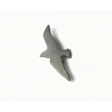Vintage Pewter Seagull Brooch Minimalist Silver Bird Pin Lapel Pin Flying Bird