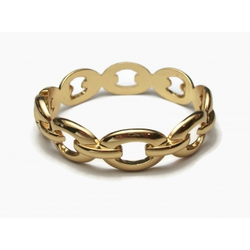 Vintage Gold Tone Chain Link Bangle Bracelet US Size 7 Inch Hinged Bangle   Easy To Put On   Openwork Gold Clamper Bracelet