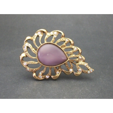 Vintage 1928 Purple Moonglow AB Crystal Openwork Brooch with Cabochon Abstract Elegant Pin AB Rhinestones 1928 Jewelry Company Co Vintage 1928 Purple Moonglow AB Crystal Openwork Brooch with Cabochon Abstract Elegant Pin AB Rhinestones 1928 Jewelry Company Co