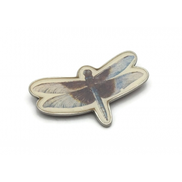 Vintage Dragonfly Brooch Signed Marjolein Bastin Insect Lapel Pin Blue Brown White for Women Men Unisex Mens Womens Ladies