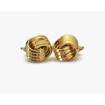 Vintage Gold Knot Clip on Earrings Vintage Jewelry 3D Textured Knot Shaped Earrings