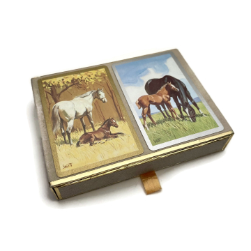 Vintage Congress Playing Cards Sam Savitt Horses and Foals Double Deck Complete Decks