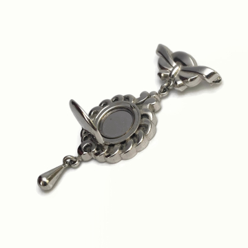 Vintage Monet Silver Locket Brooch Lapel Pin