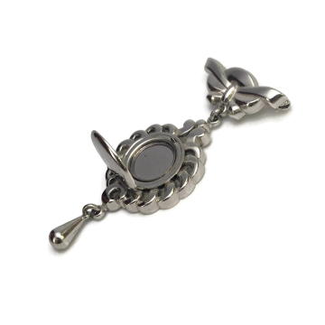 Vintage Monet Silver Locket Brooch Lapel Pin