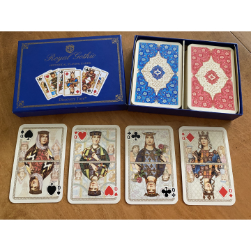 Vintage Royal Gothic Historical Playing Cards Made in West Germany Double Deck Luxury Ornate Standard Bridge Decks Altenburg Stralsunder